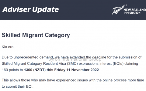 技术移民EOI抽签日期推迟，160分末班车双十一发车