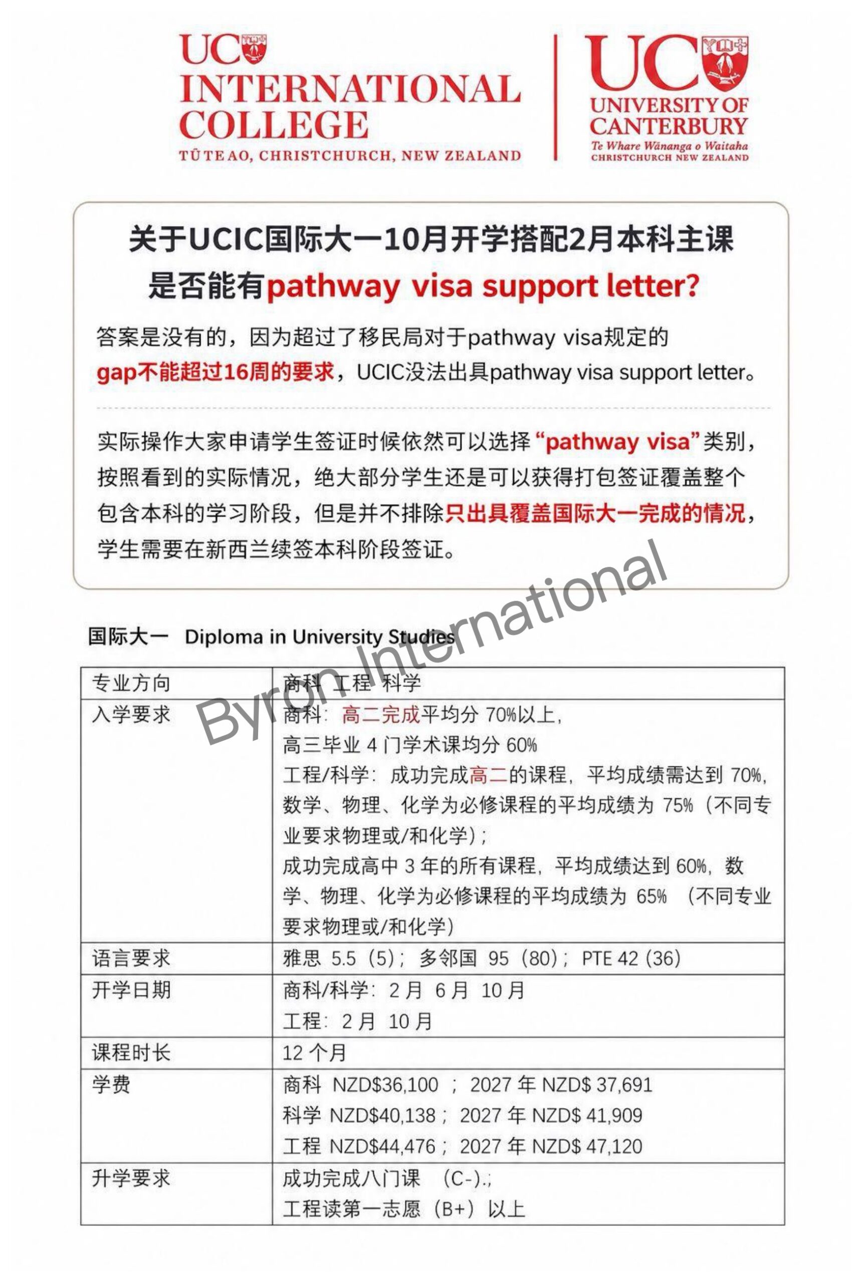 坎特伯雷大学10月份国际大一最新签证更新
